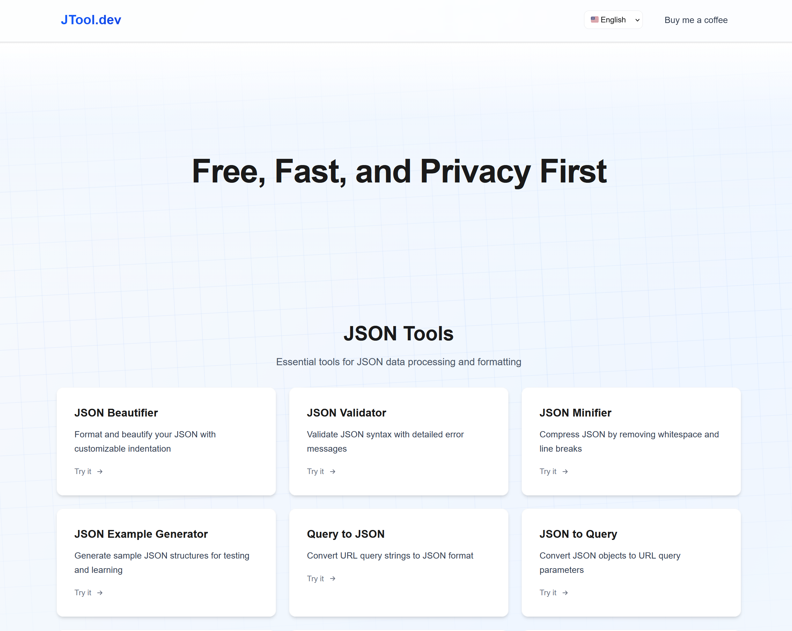 JTool.dev 首页截图
